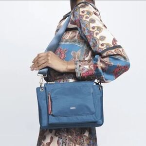Mersi Blue Nylon Crossbody Bag